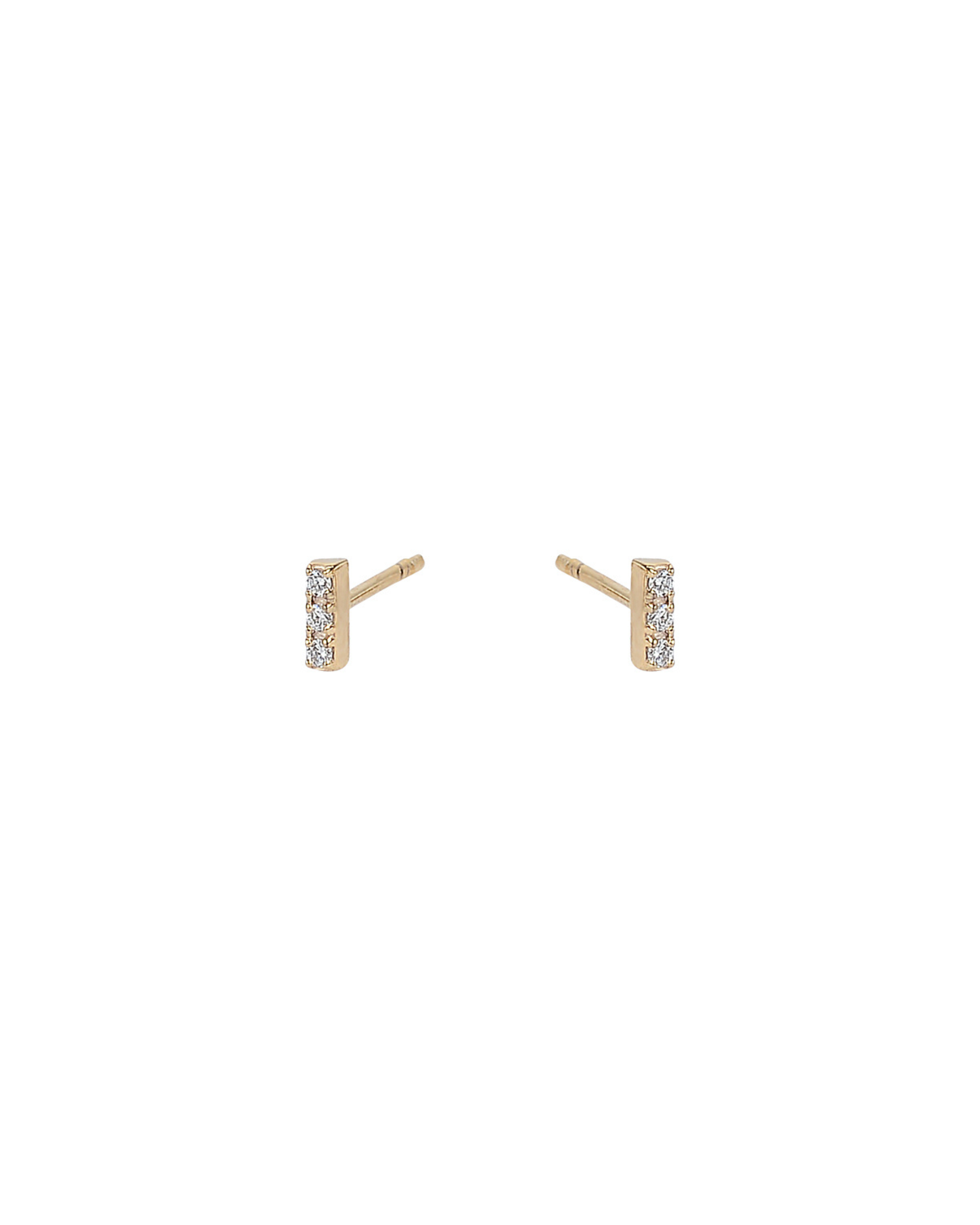 White gold deals bar stud earrings