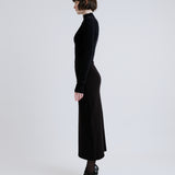 The Knitted Long Pencil Skirt - Black