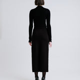 The Knitted Long Pencil Skirt - Black