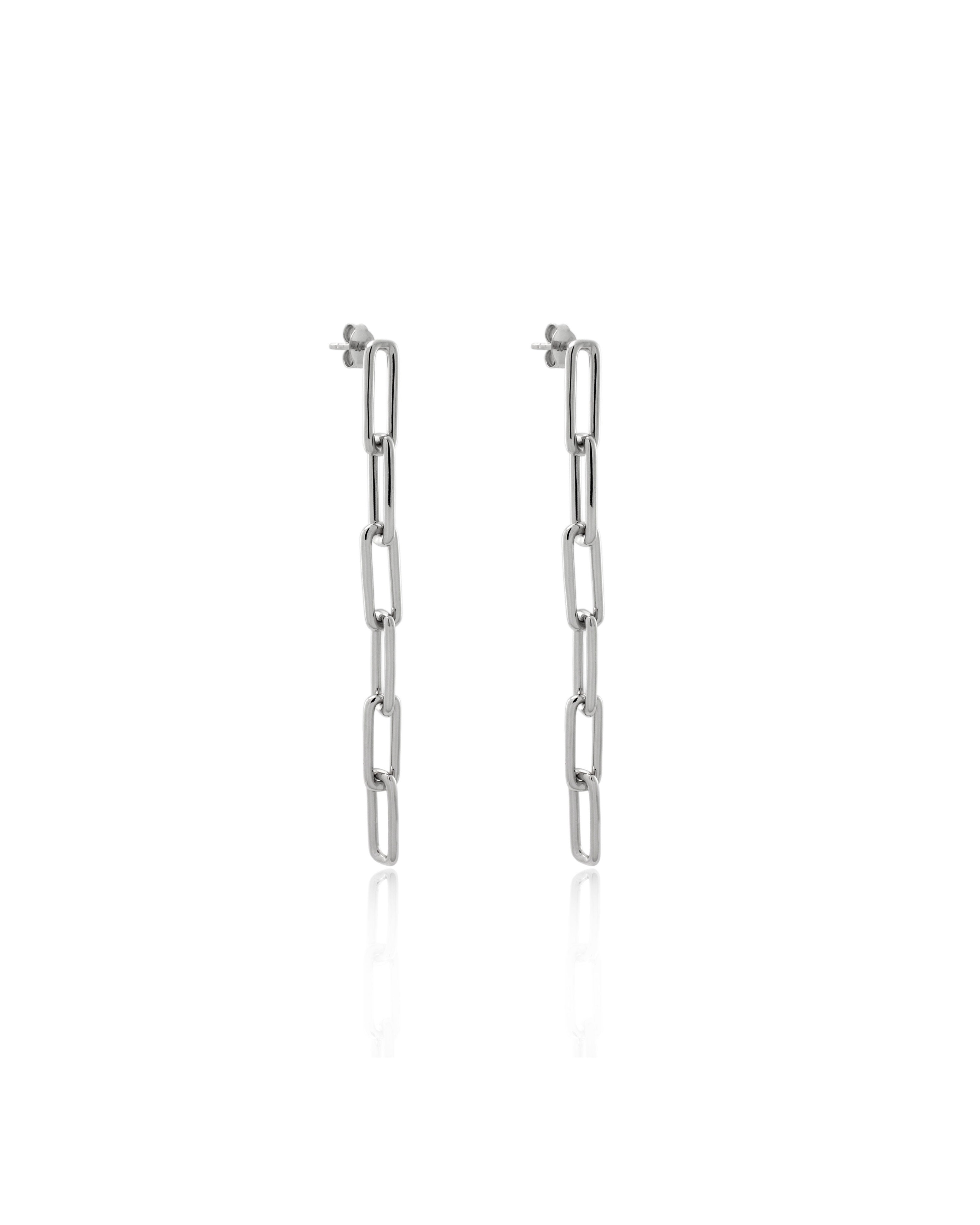 Chain link store earrings silver