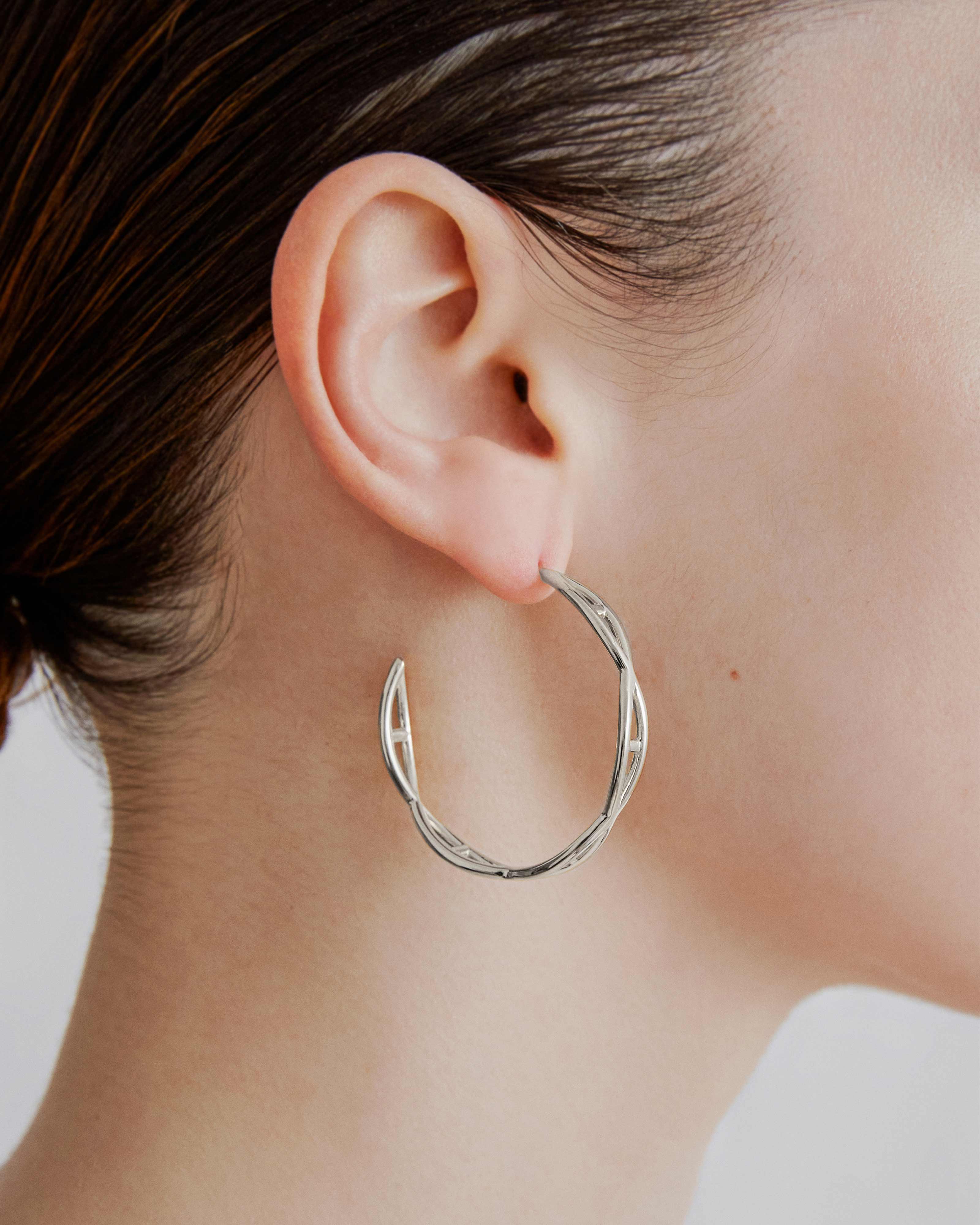 Silver helix online hoop