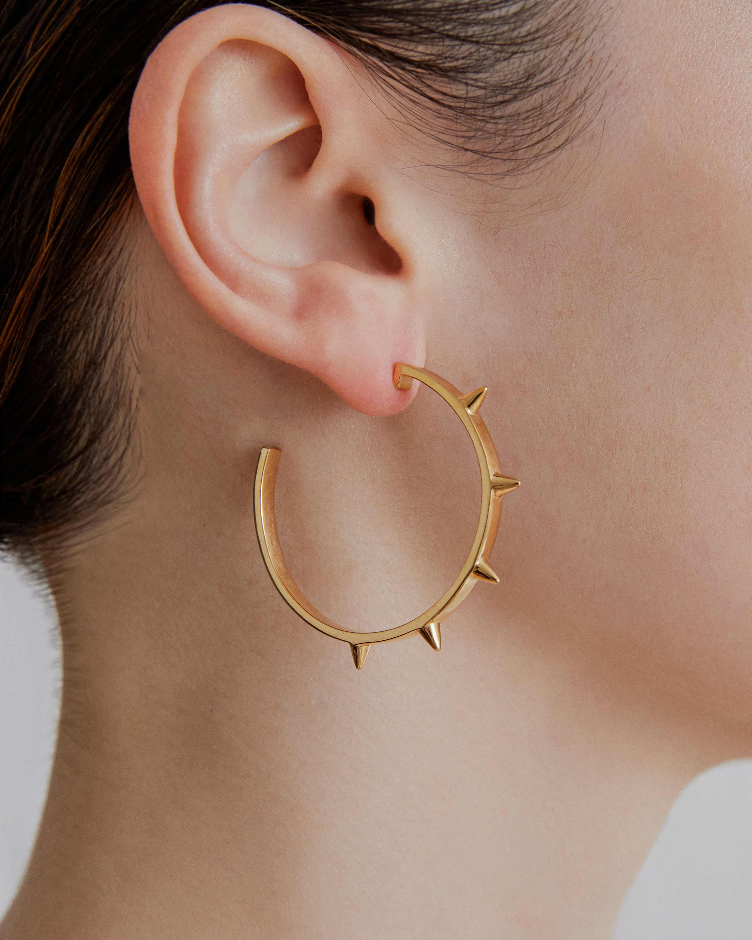 Small studded hoop earrings new arrivals